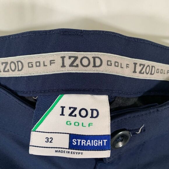 IZOD Golf Shorts Men's 32 Solid Blue Straight Chino Pockets Discolored - Picture 5 of 7
